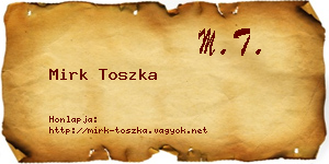 Mirk Toszka névjegykártya